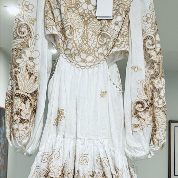 Zimmermann - Jeannie Embroidered Yoke Mini Dress - Picture 3 of 9